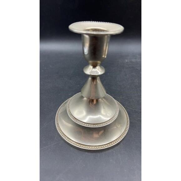 Vintage Silver-Plated 3-Pc Candle Holder Set 3-Arm Candelabra & 2 Single Holders - Picture 4 of 10